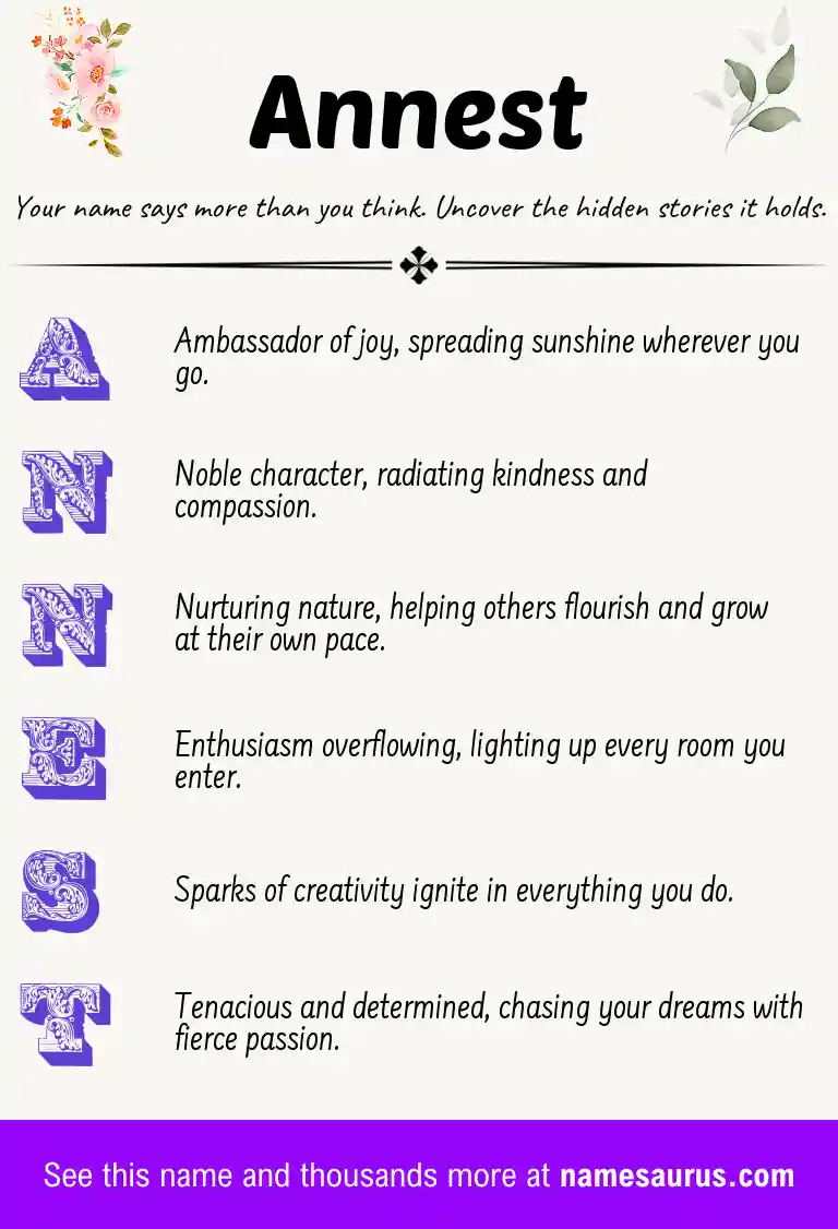 Acrostic poem about Annest.