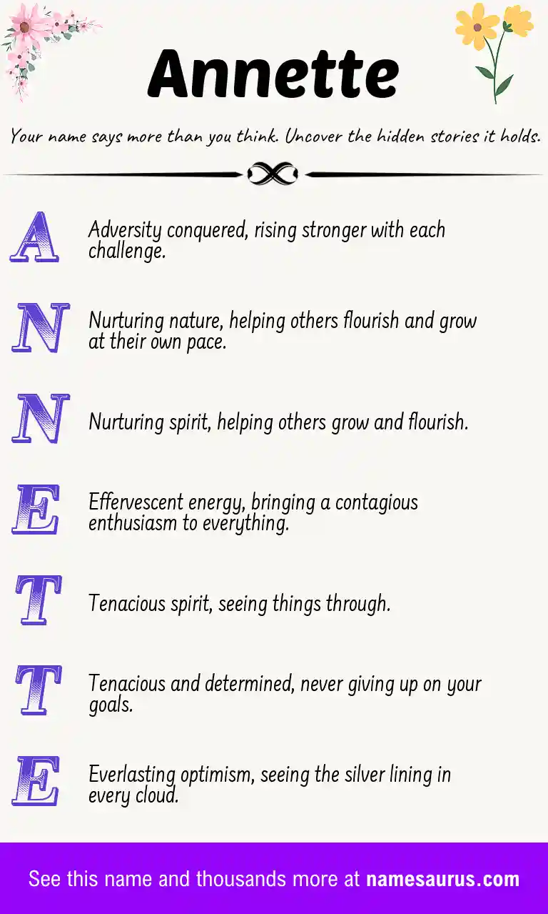 Acrostic poem about Annette.