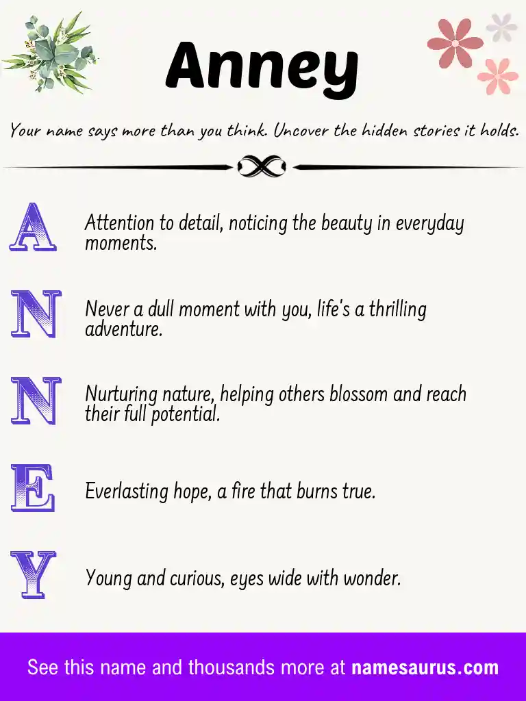 Acrostic poem about Anney.