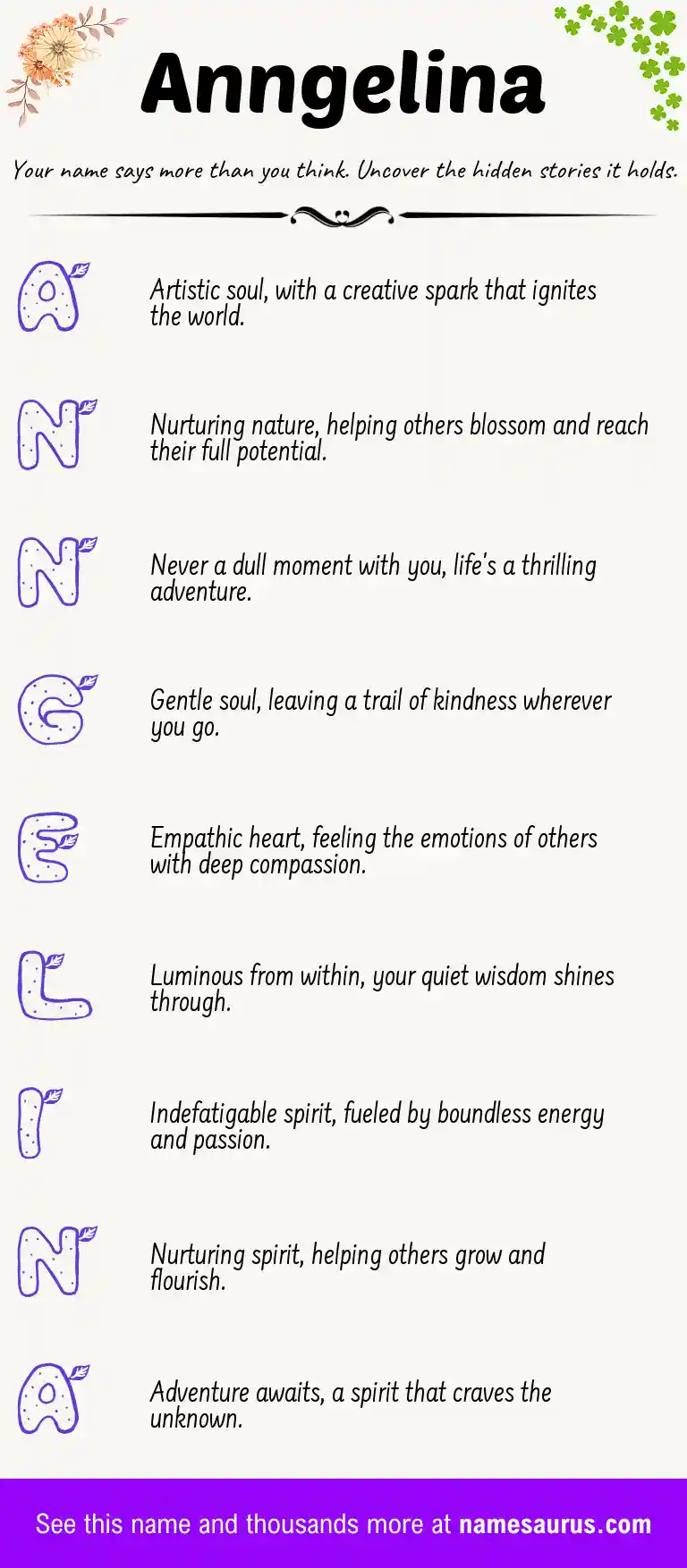Acrostic poem about Anngelina.