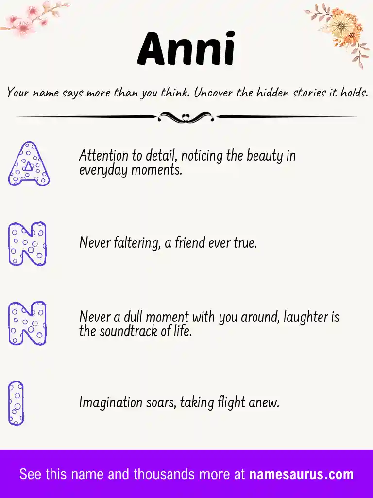 Acrostic poem about Anni.