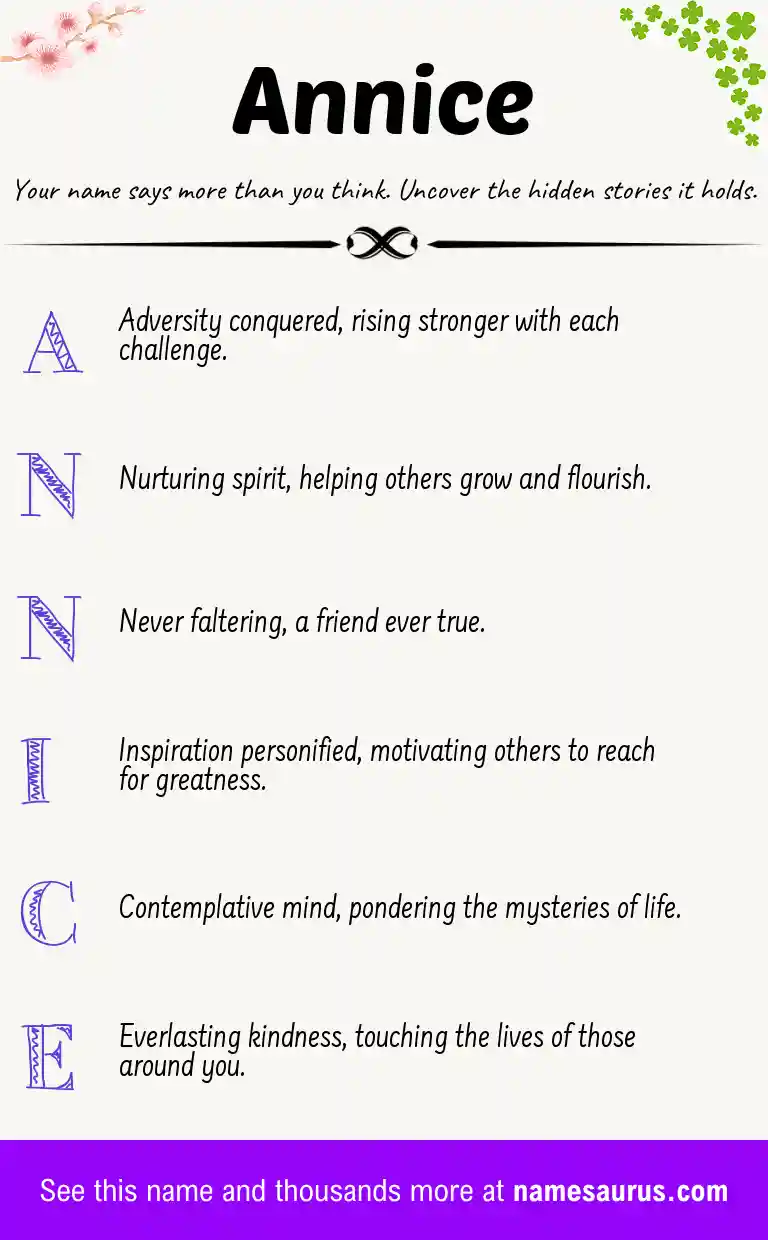 Acrostic poem about Annice.