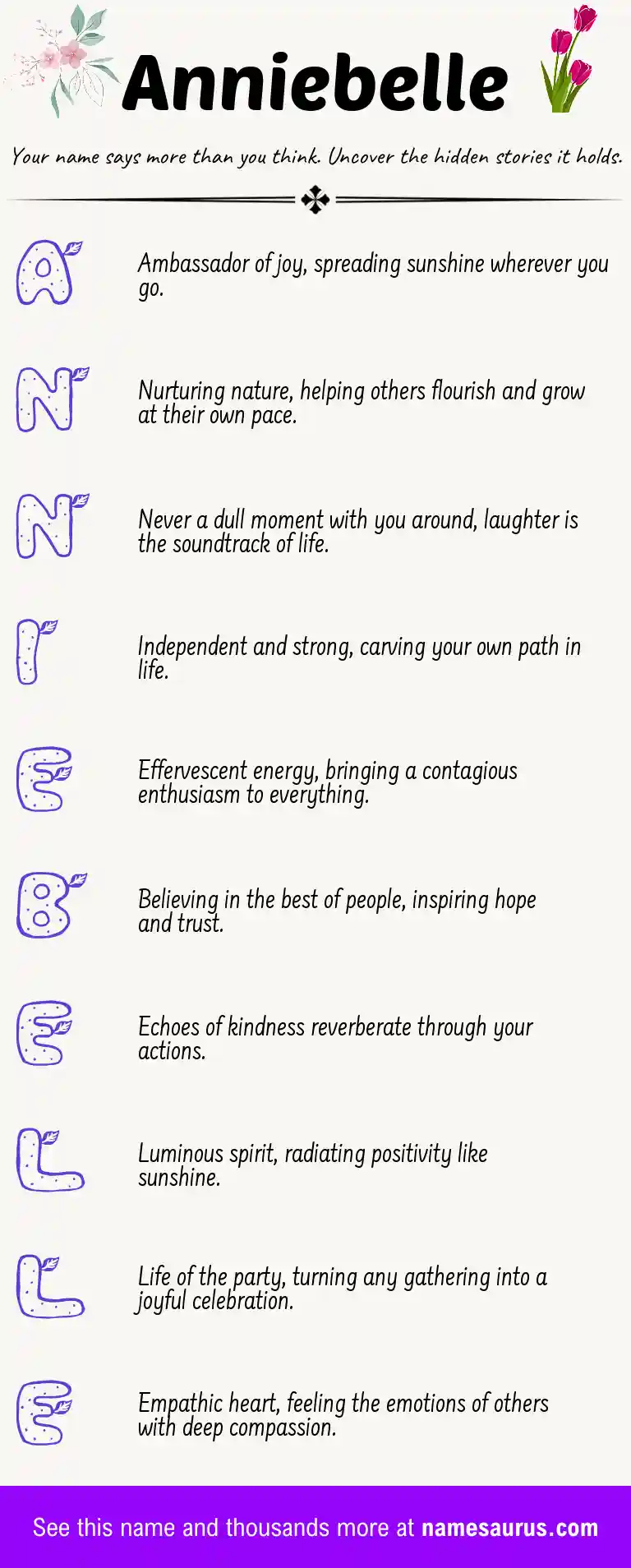 Acrostic poem about Anniebelle.