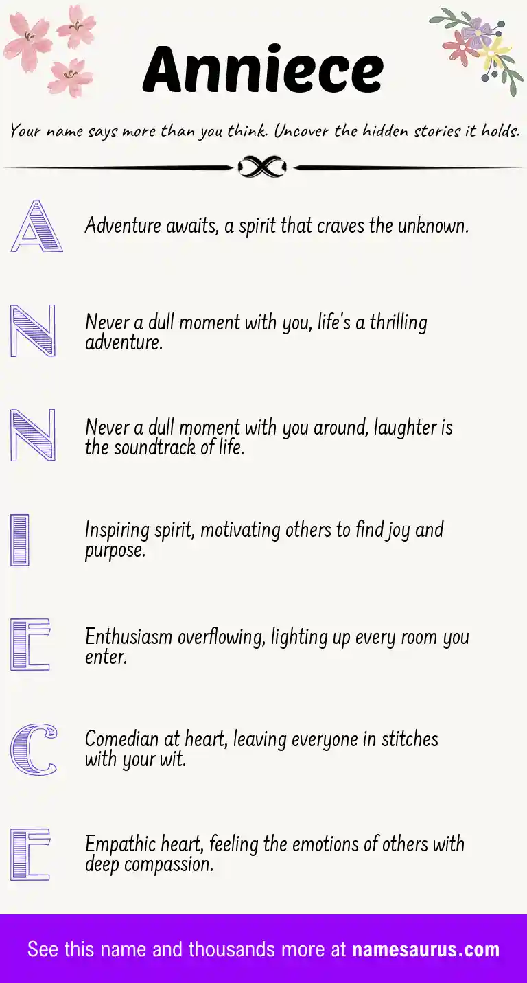 Acrostic poem about Anniece.