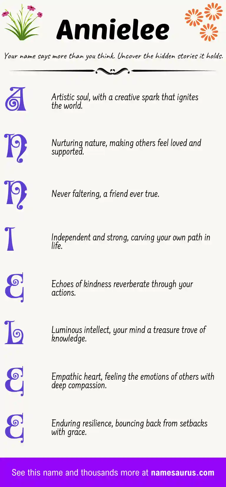 Acrostic poem about Annielee.