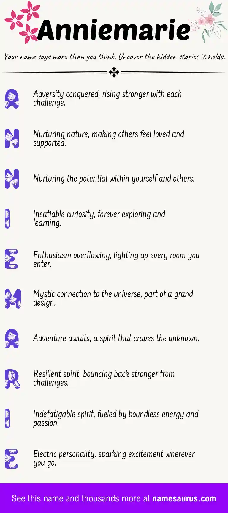 Acrostic poem about Anniemarie.