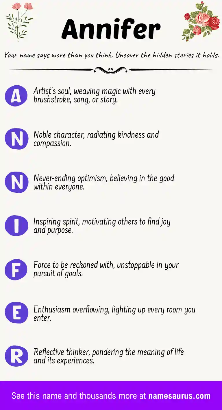 Acrostic poem about Annifer.