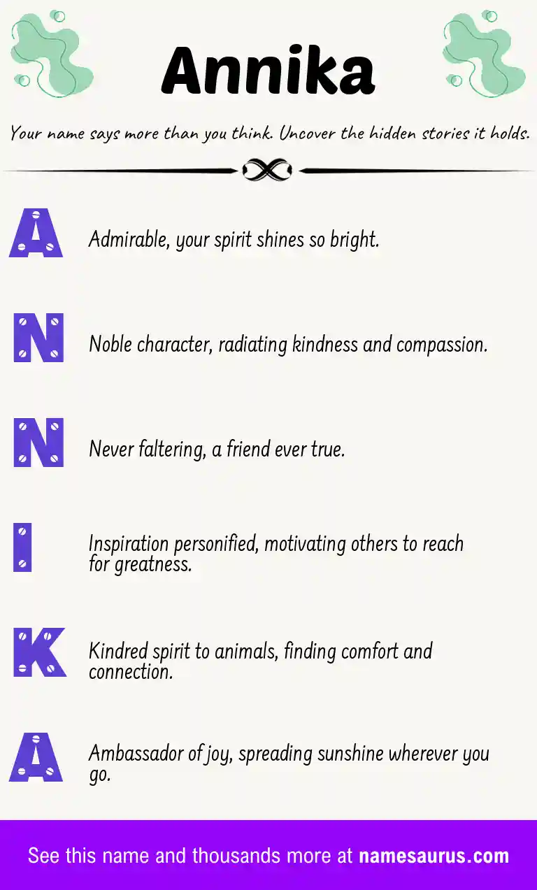 Acrostic poem about Annika.