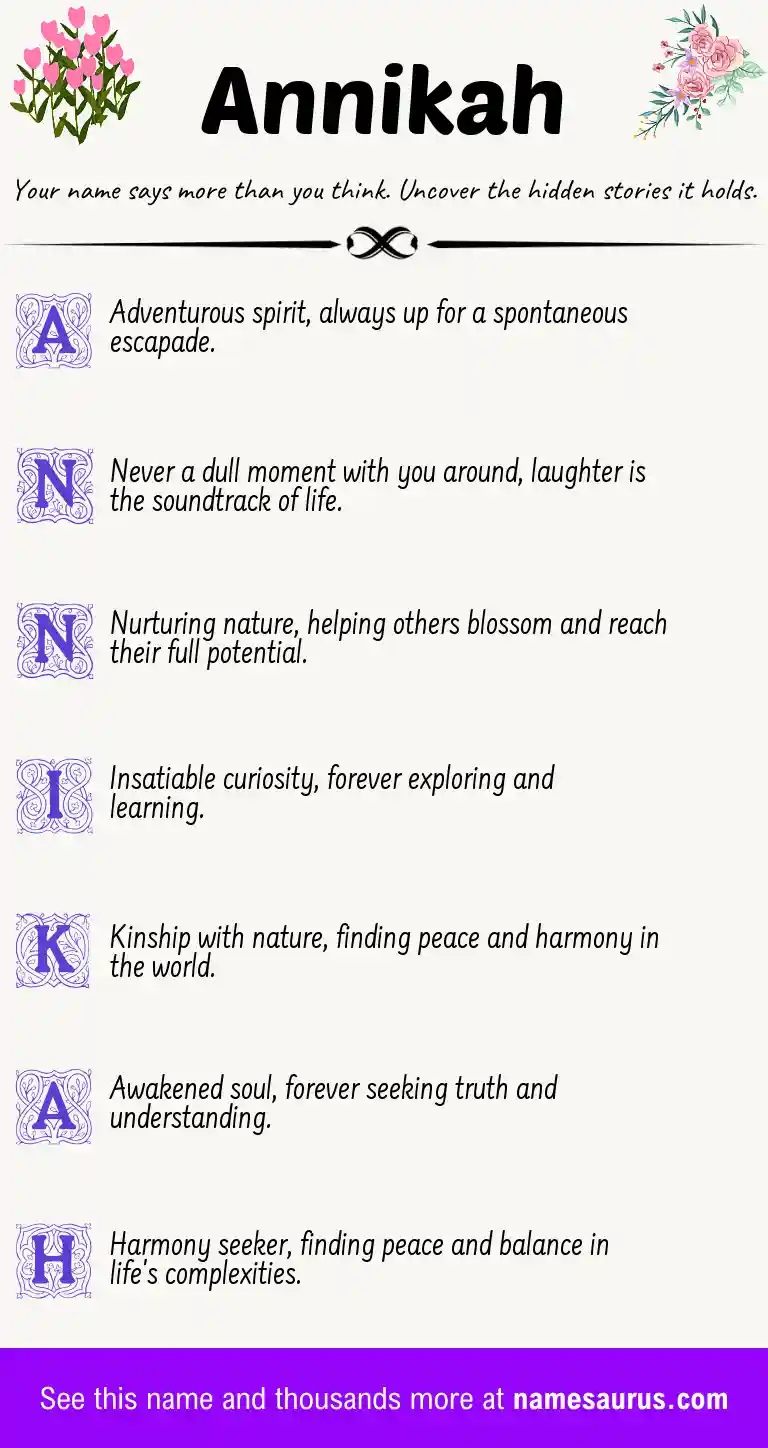 Acrostic poem about Annikah.