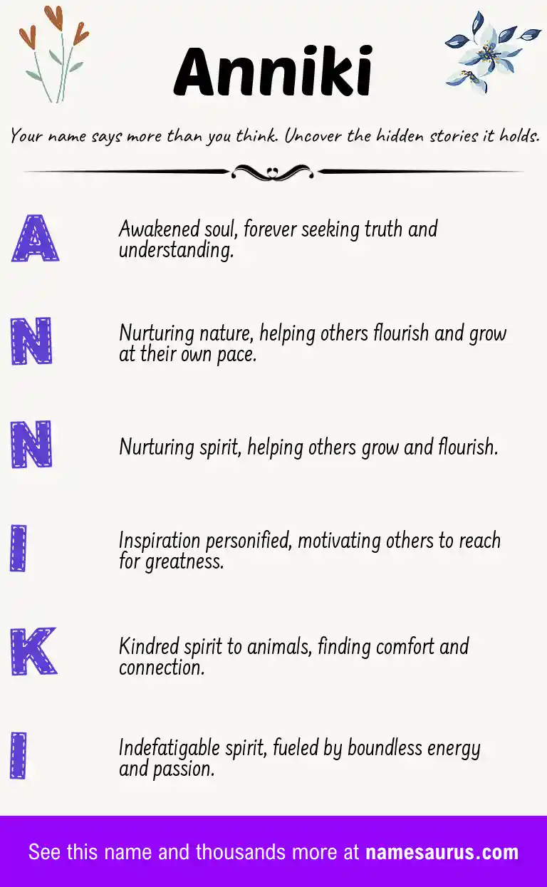 Acrostic poem about Anniki.