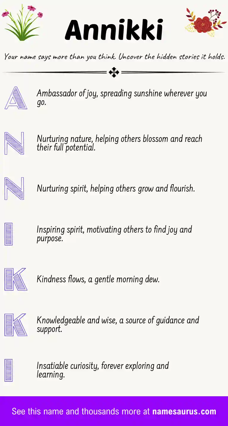 Acrostic poem about Annikki.
