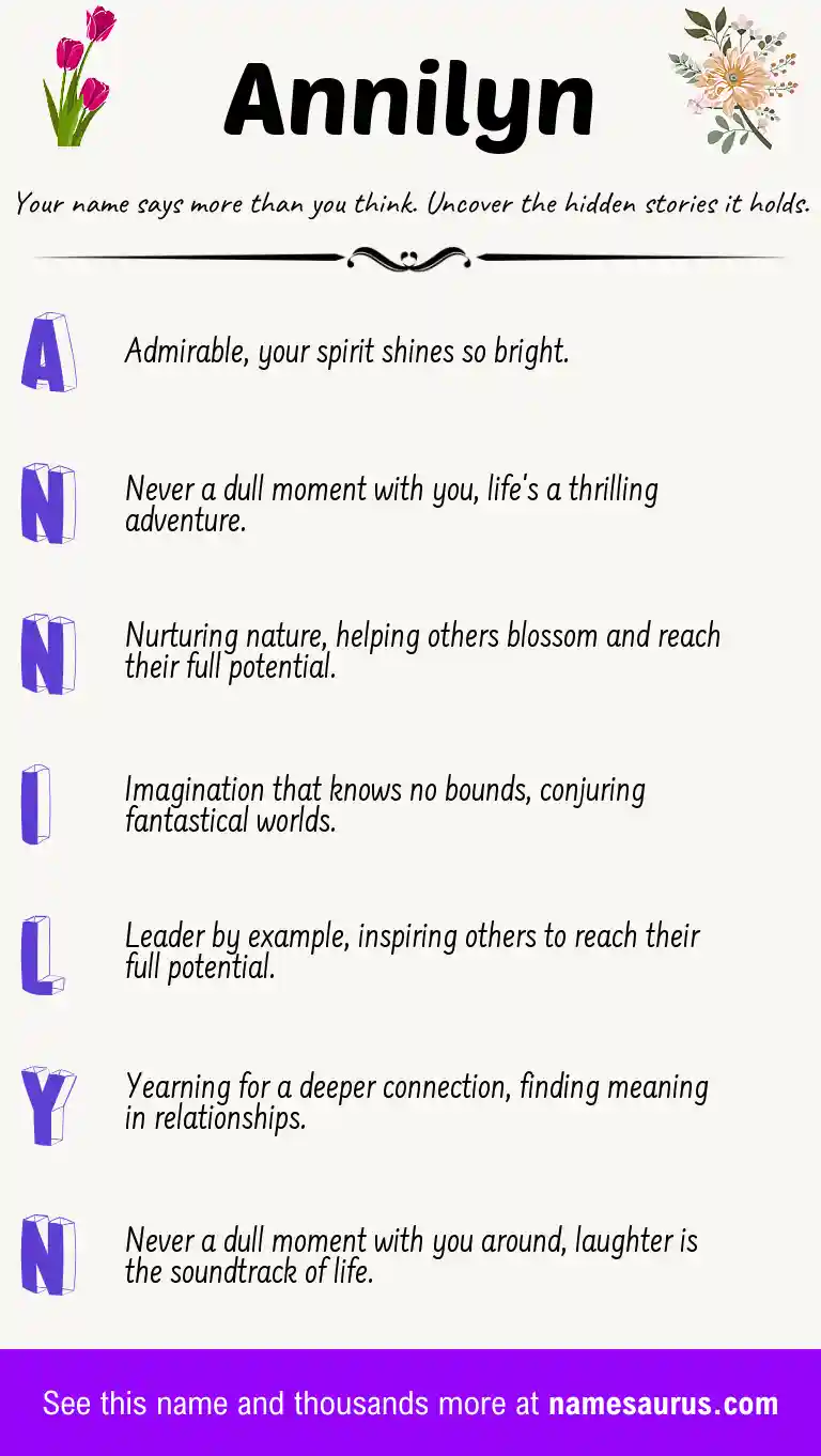 Acrostic poem about Annilyn.