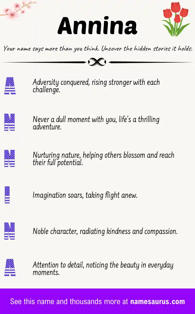 Acrostic poem about Annina.