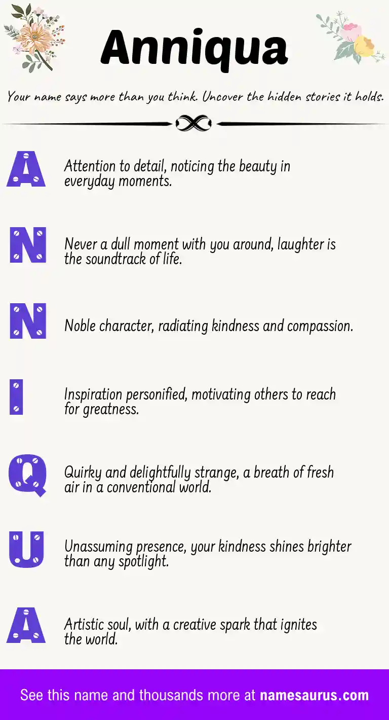 Acrostic poem about Anniqua.