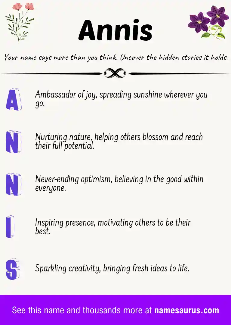 Acrostic poem about Annis.