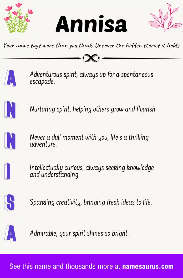 Acrostic poem about Annisa.