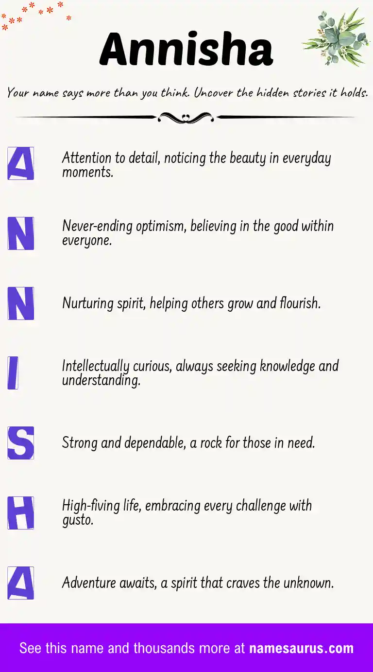 Acrostic poem about Annisha.