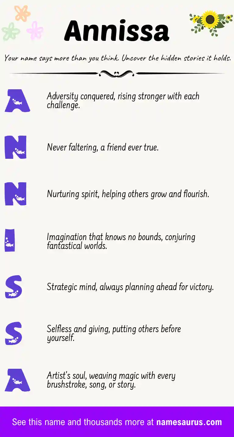 Acrostic poem about Annissa.