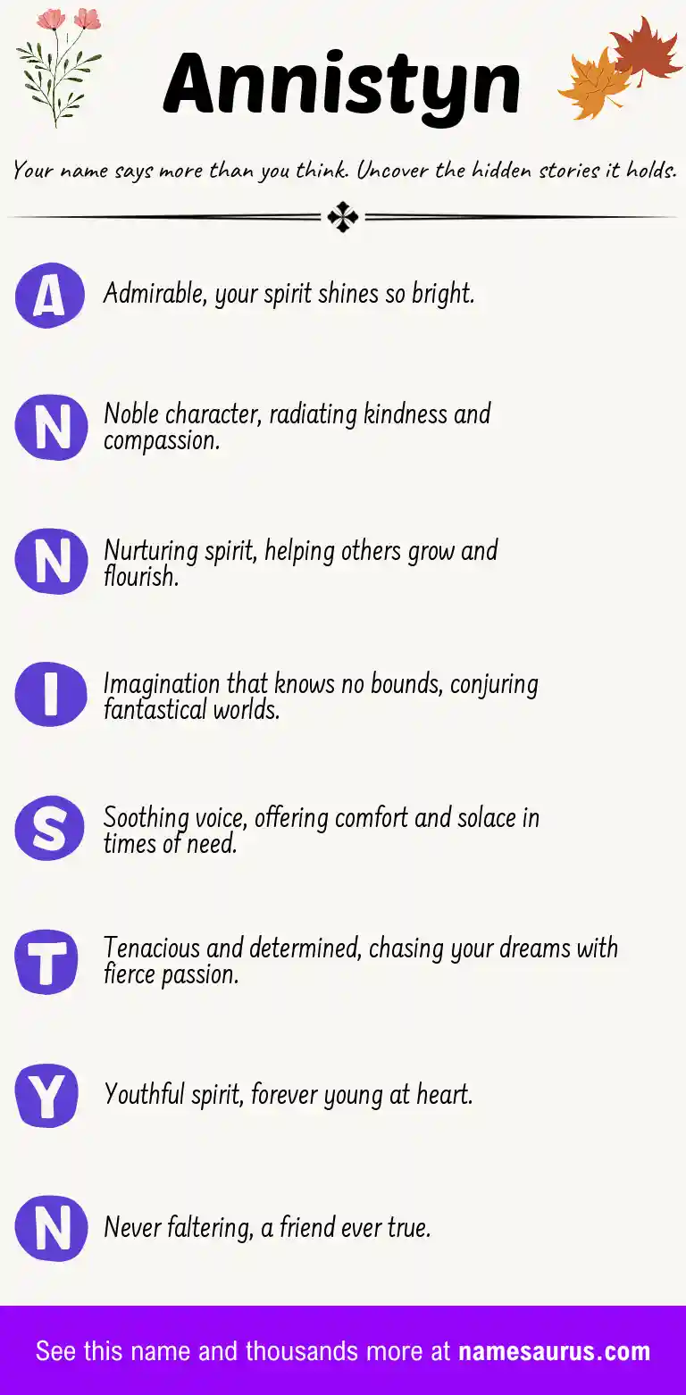 Acrostic poem about Annistyn.