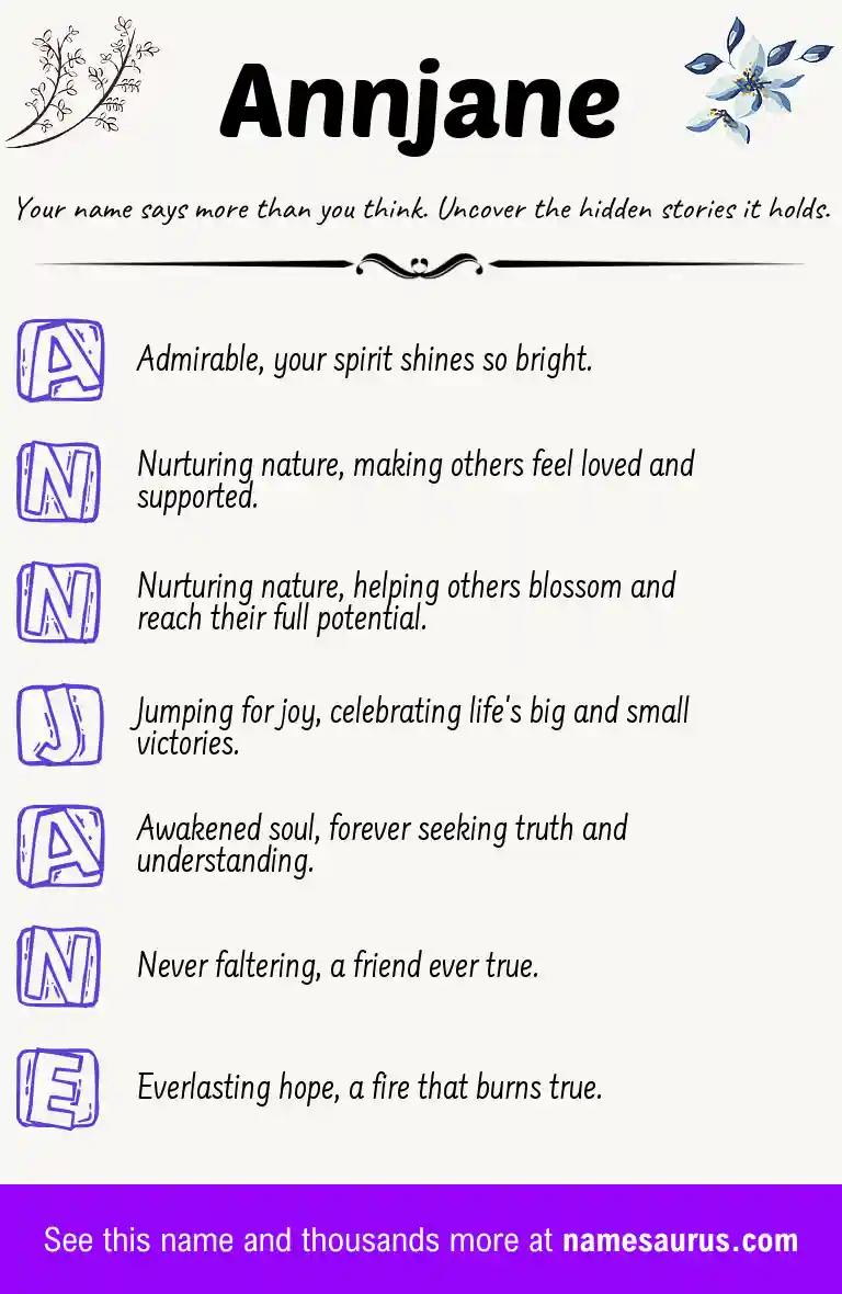 Acrostic poem about Annjane.