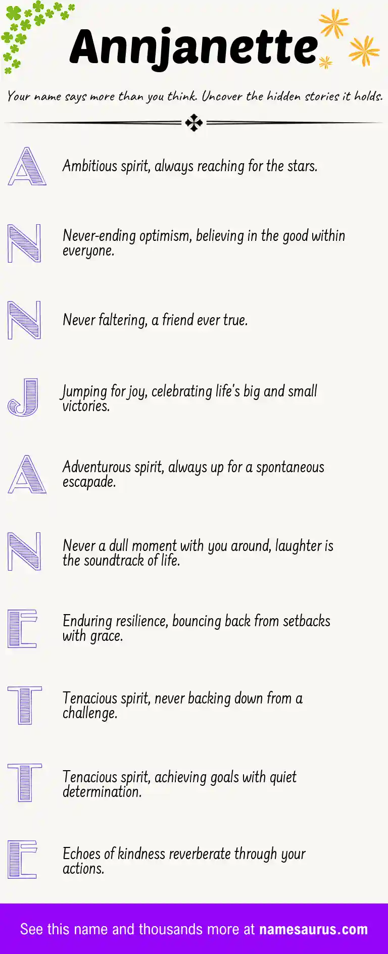 Acrostic poem about Annjanette.