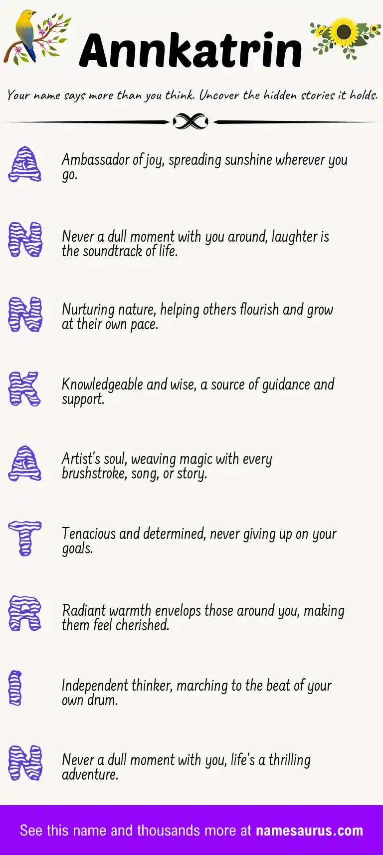 Acrostic poem about Annkatrin.