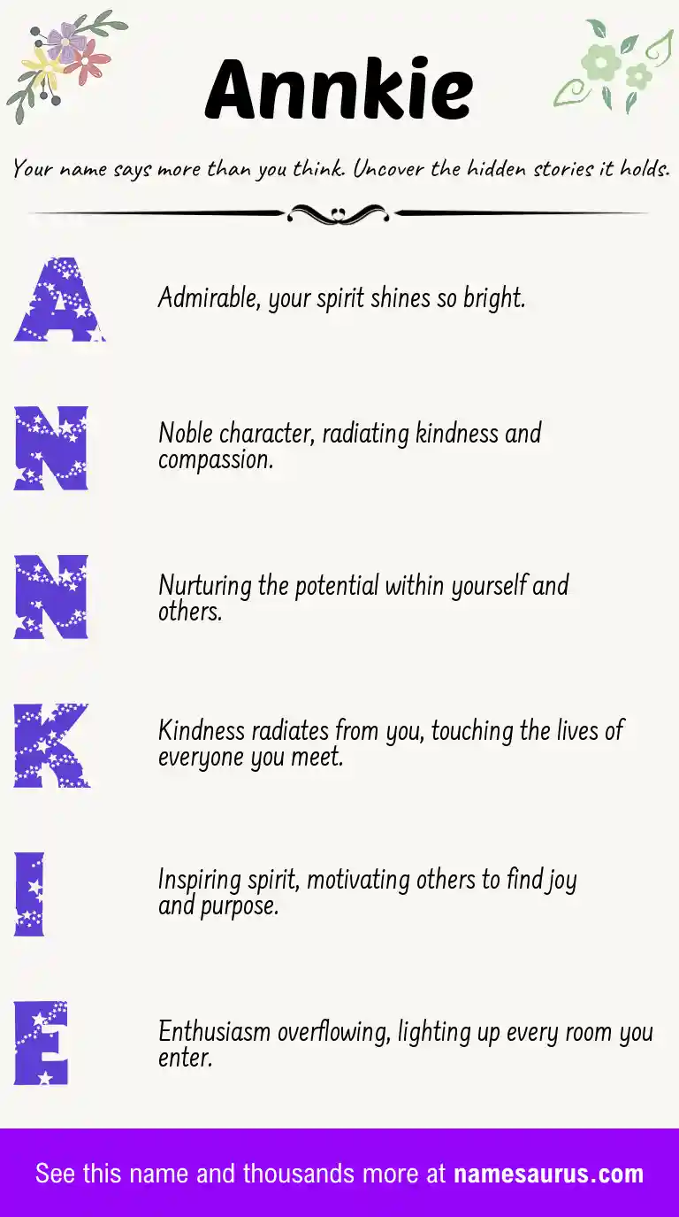 Acrostic poem about Annkie.