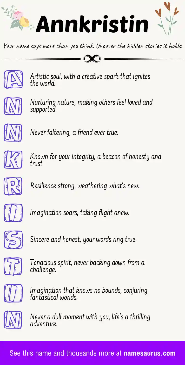 Acrostic poem about Annkristin.