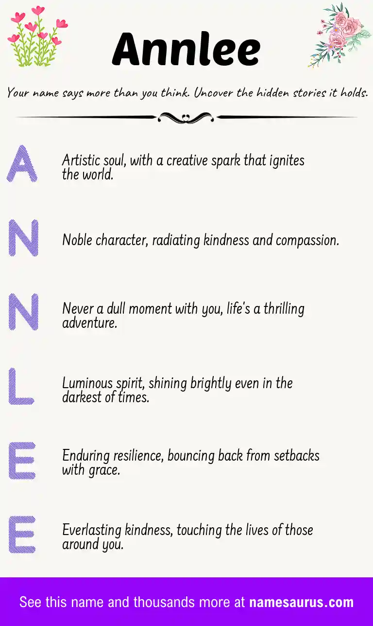 Acrostic poem about Annlee.