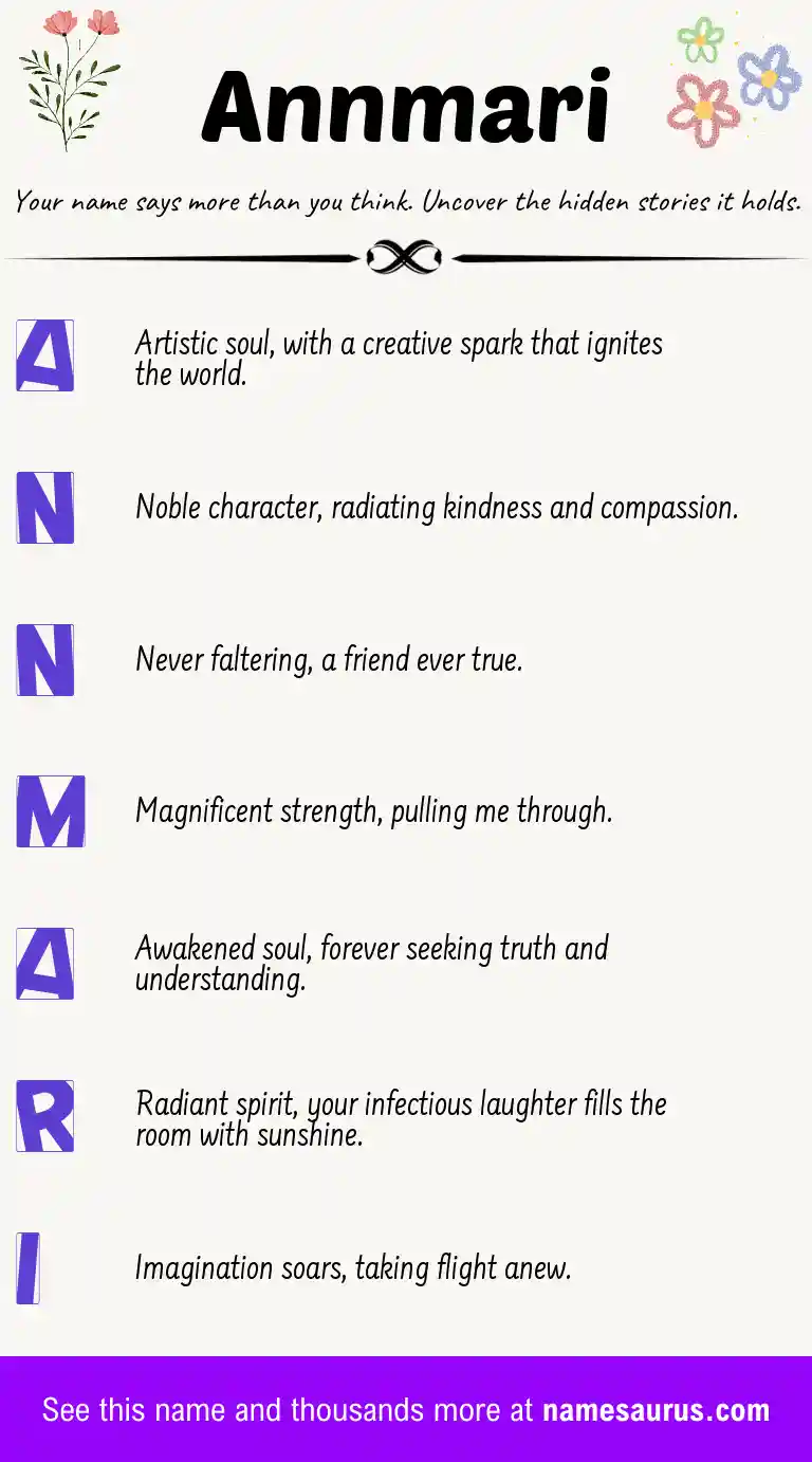 Acrostic poem about Annmari.