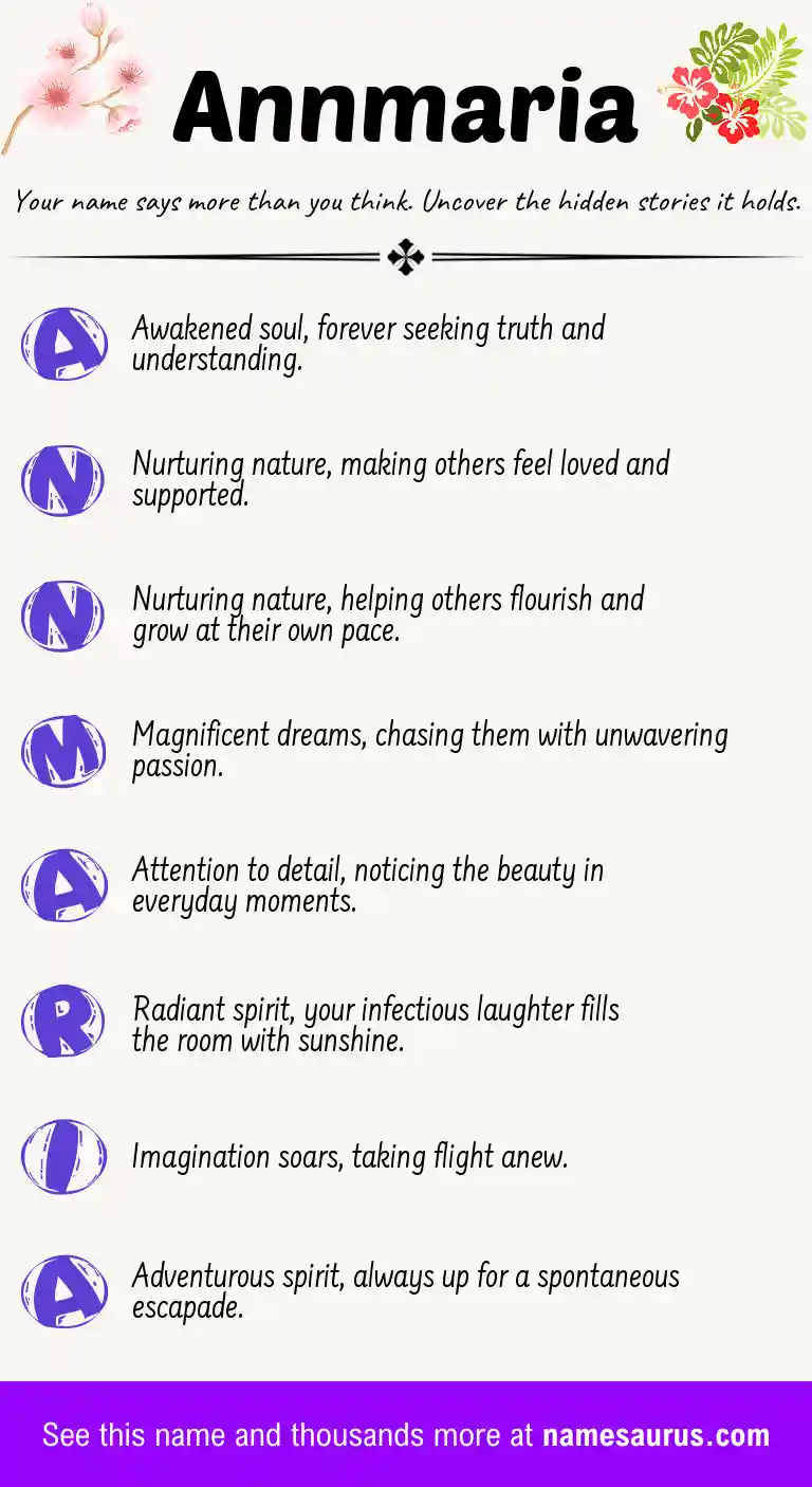 Acrostic poem about Annmaria.