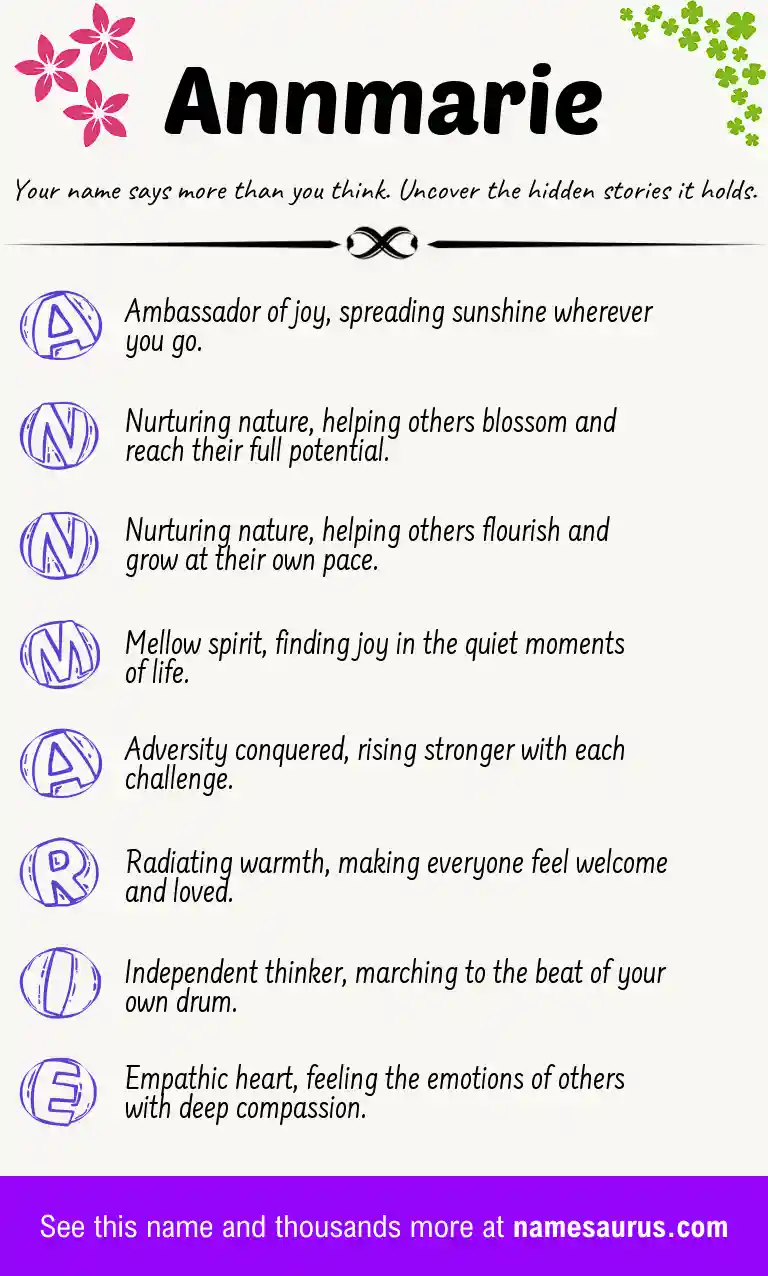 Acrostic poem about Annmarie.