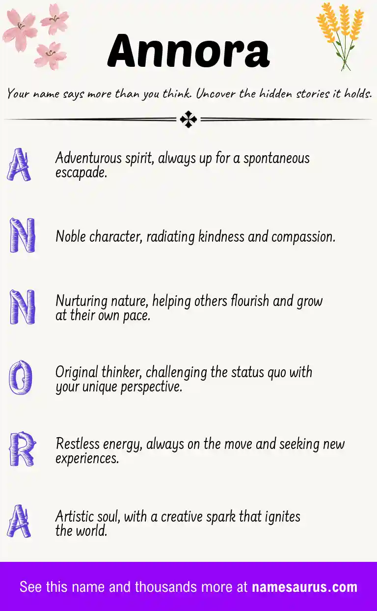 Acrostic poem about Annora.