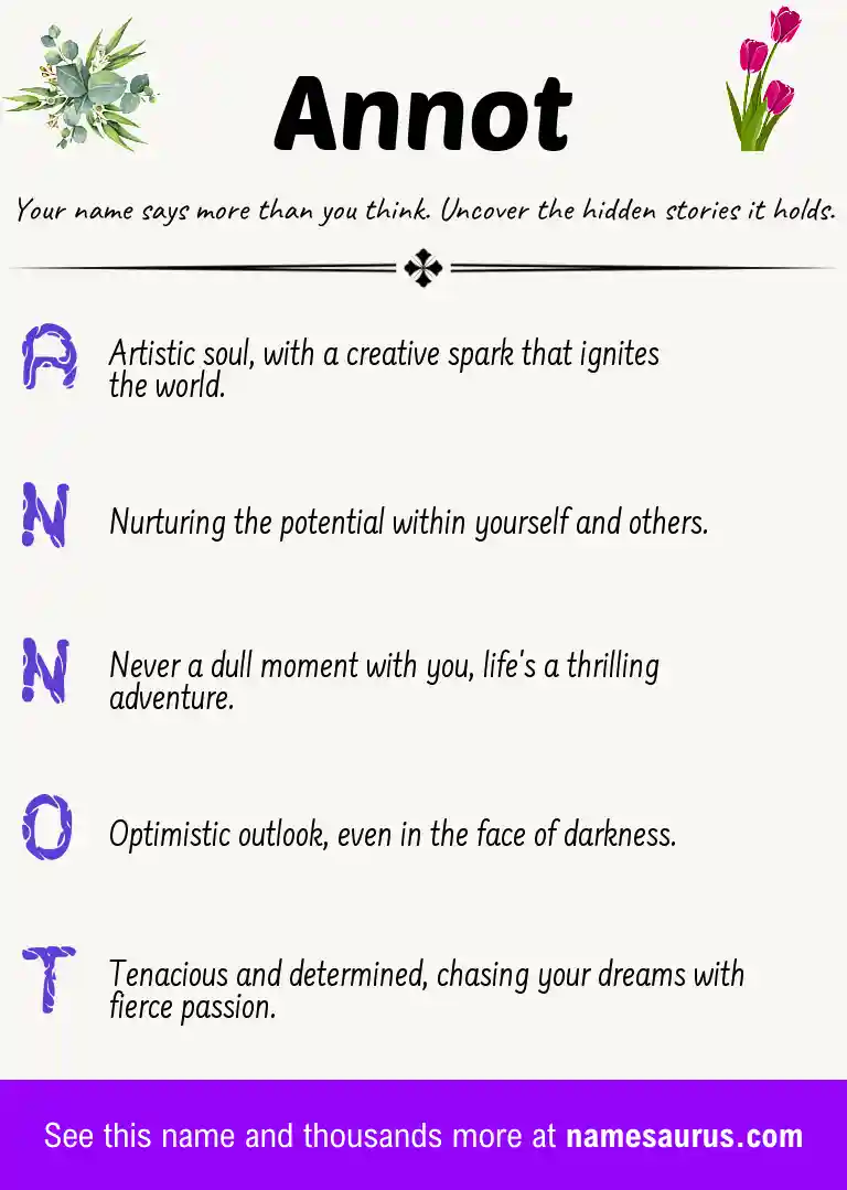 Acrostic poem about Annot.