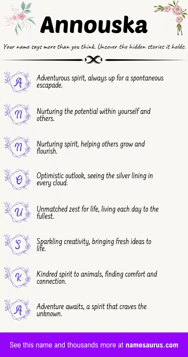 Acrostic poem about Annouska.