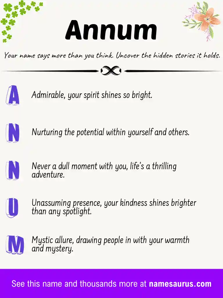 Acrostic poem about Annum.