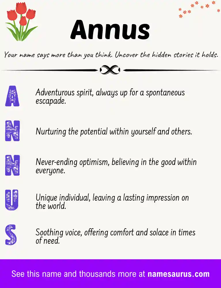 Acrostic poem about Annus.
