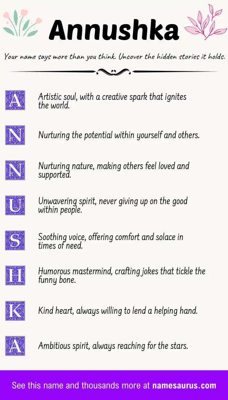 Acrostic poem about Annushka.