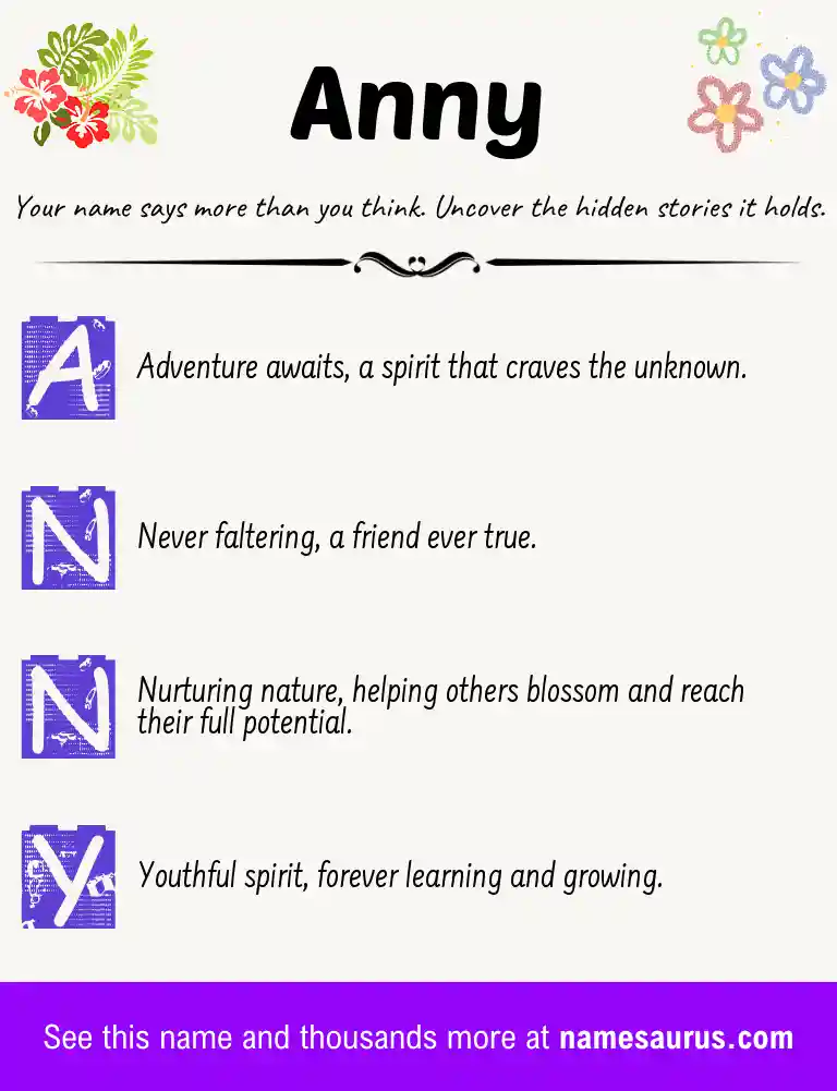 Acrostic poem about Anny.