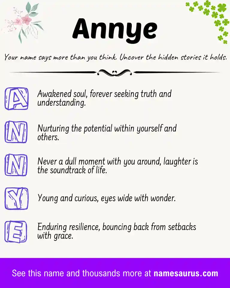 Acrostic poem about Annye.