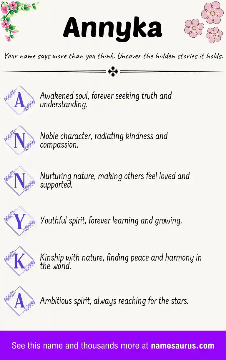 Acrostic poem about Annyka.