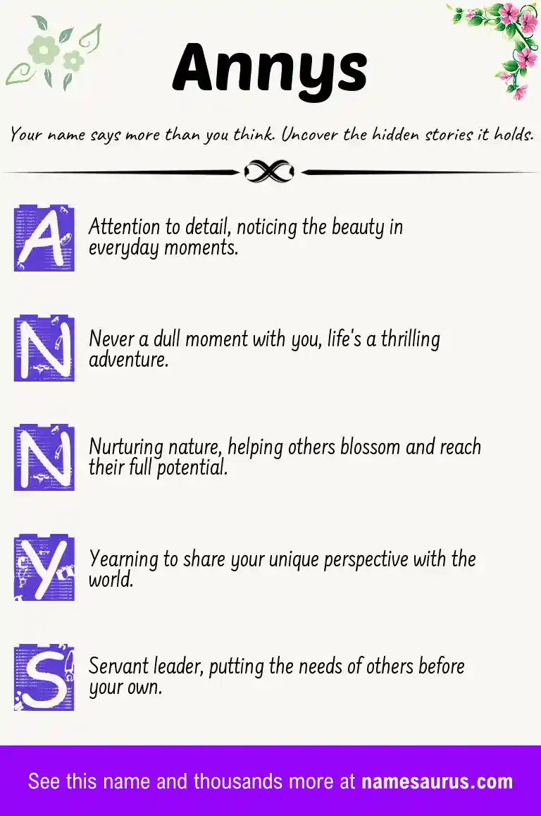 Acrostic poem about Annys.