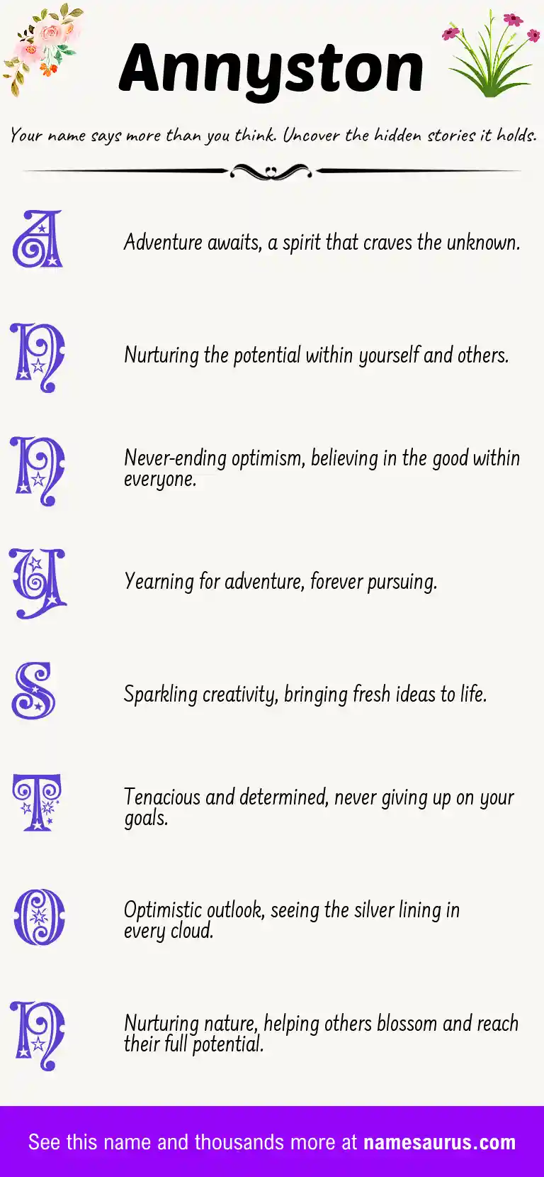 Acrostic poem about Annyston.