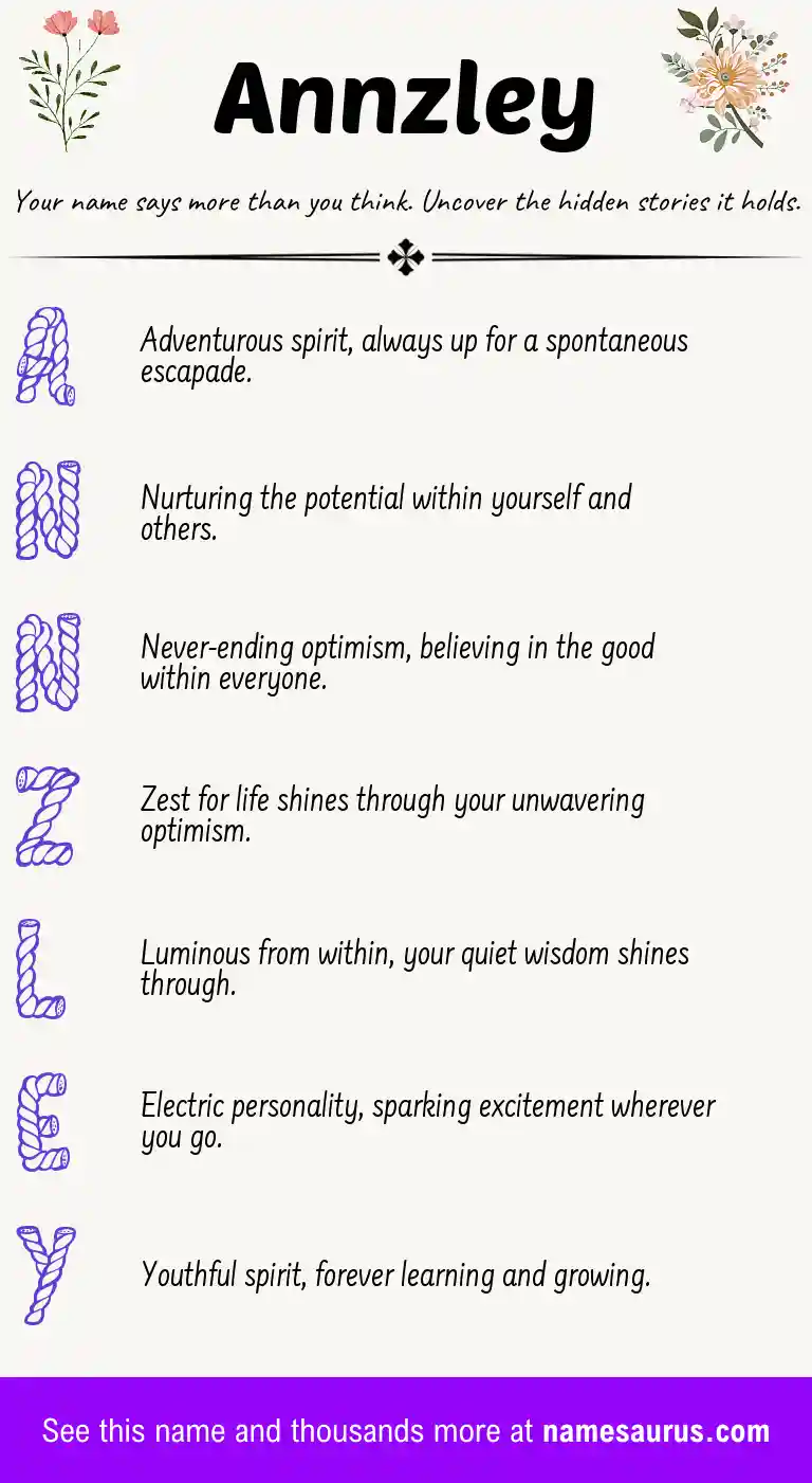 Acrostic poem about Annzley.