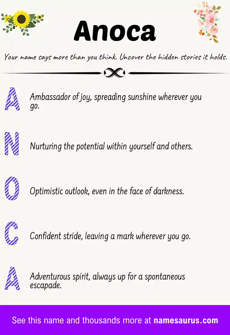 Acrostic poem about Anoca.
