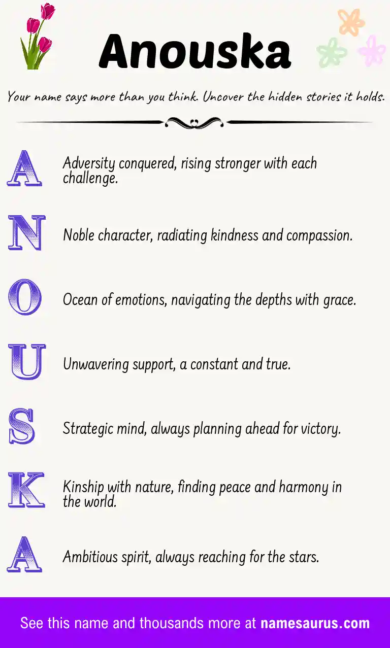 Acrostic poem about Anouska.
