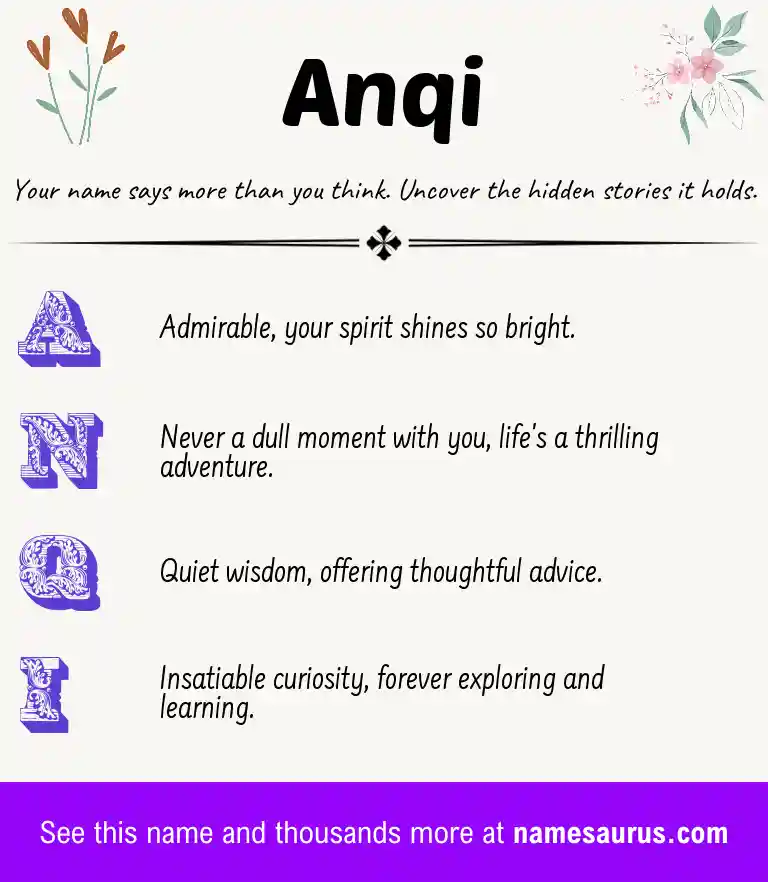 Acrostic poem about Anqi.