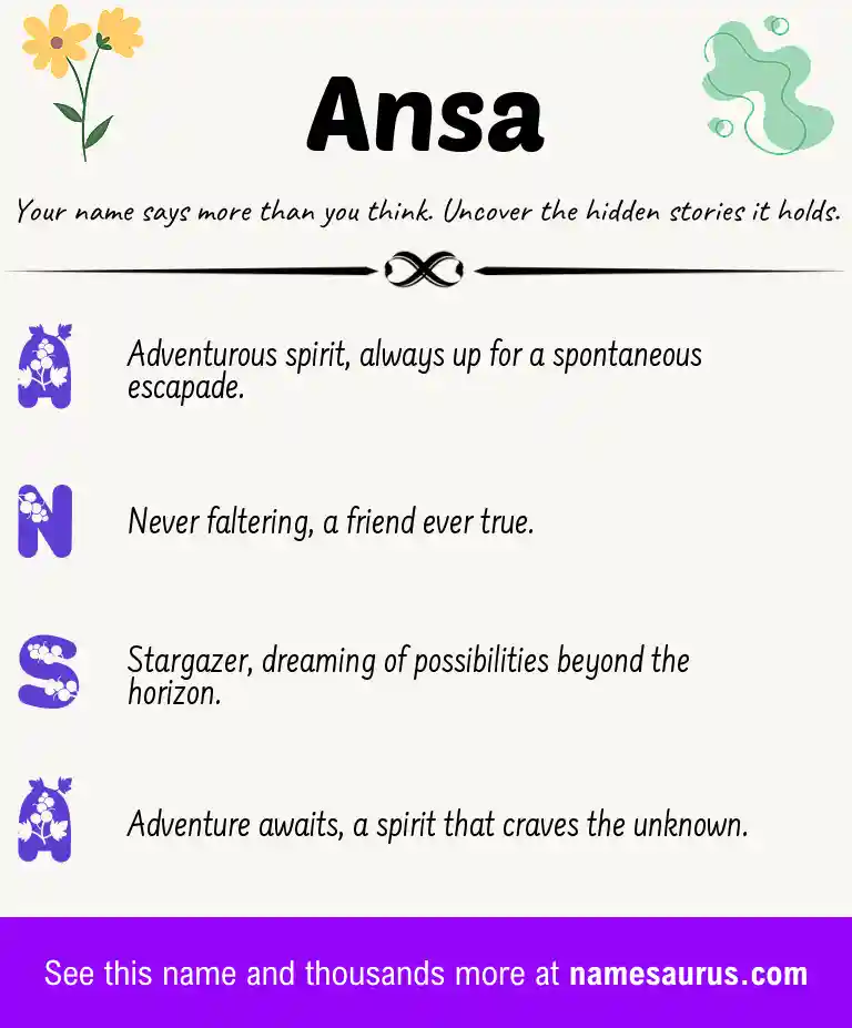 Acrostic poem about Ansa.