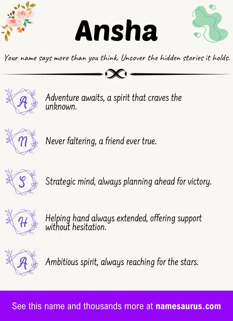 Acrostic poem about Ansha.