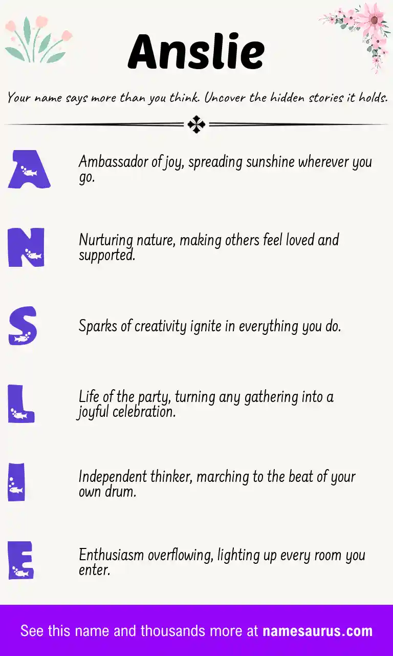 Acrostic poem about Anslie.